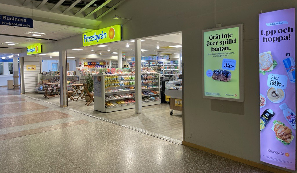 Pressbyran-hel Pressbyrån på Stockholm Skavsta Airport