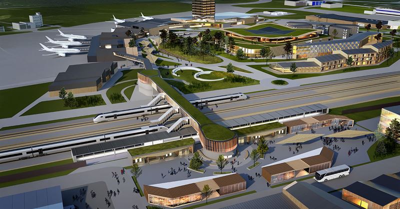 Visionsbild ver Ostlnken och Skavsta resecentrum