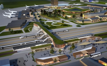 Visionsbild över Ostlänken, stationsläget och flygplatsen